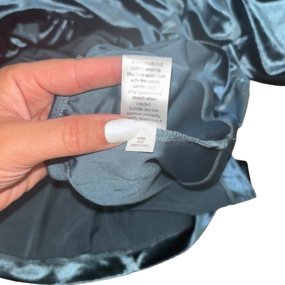 Lauren Conrad Velvet Y2K Babydoll Dress Emerald Green Bow Tie Front Women’s S - Picture 10 of 13